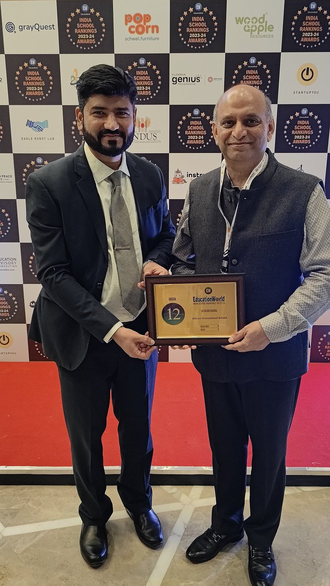 y_sanjay's tweet photo. #AhlconIntl getting recognised as #12 among All India Day co-ed schools, Delhi # 5, Delhi NCR # 6 in Educational World School ranking. Heartiest congratulations to the management, mentors, teachers, parents and students!  @sdg4all @ashokkp @pntduggal Gratitude @EWPortal https://t.co/GAH3HPuJyl