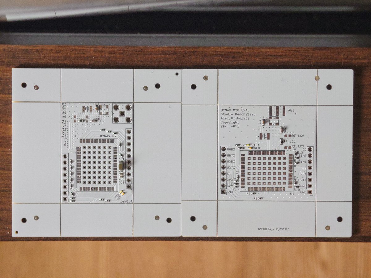 highvis_supply's tweet photo. The RTK-GNSS part of GP-02.

I will probably redo the layout one more time... 

Also want to add castellated edges+pin holes to be able to offer it as a breakout board that others can integrate into their own designs for #RTKGNSS #qzss #CLAS support 

＃みちびき #michibiki https://t.co/fev2xmplEx