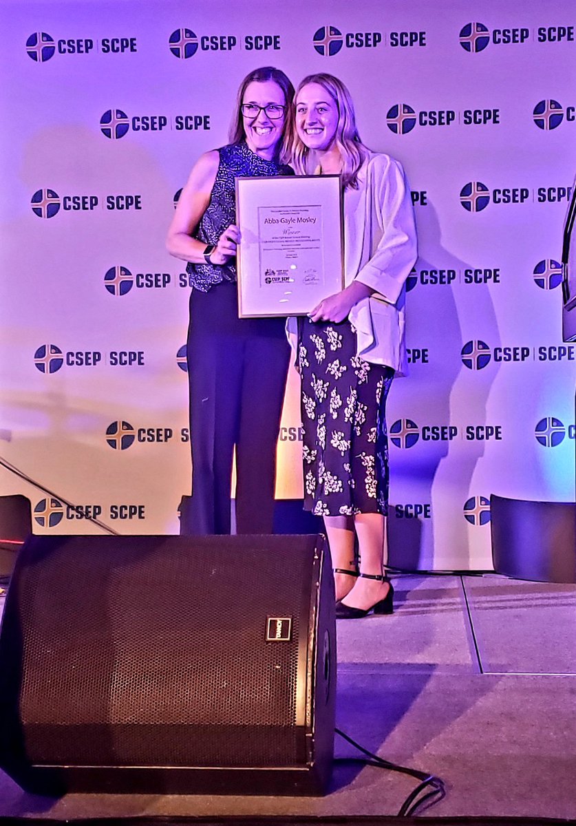 Big congrats to my mentee Abby Mosley, Acadia BKin grad 2023 on winning the CSEP Member Presentation Award! @Acadia_Kine @csep_scpe