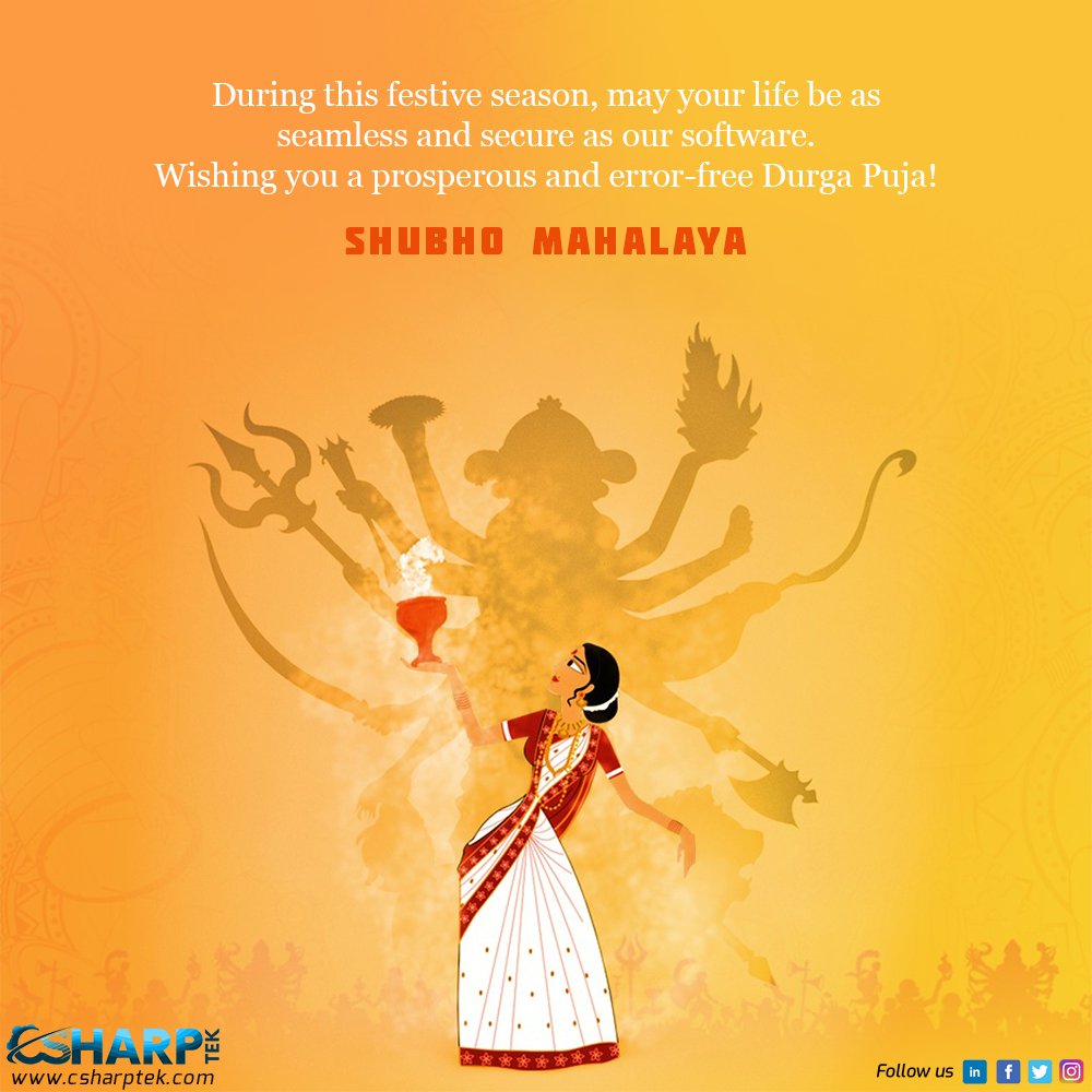 On this auspicious #Mahalaya , we extend warm wishes to all. May Maa Durga's blessings bring joy, health,&amp; prosperity.<a href="/csharptek1/">Csharptek- Microsoft Solutions Partner</a> stands for positivity, resilience, &amp; unity, echoing the spirit of puja. Let's celebrate light triumphing over darkness. 🙏🎉 #MaaDurga #Prosperity 🪔