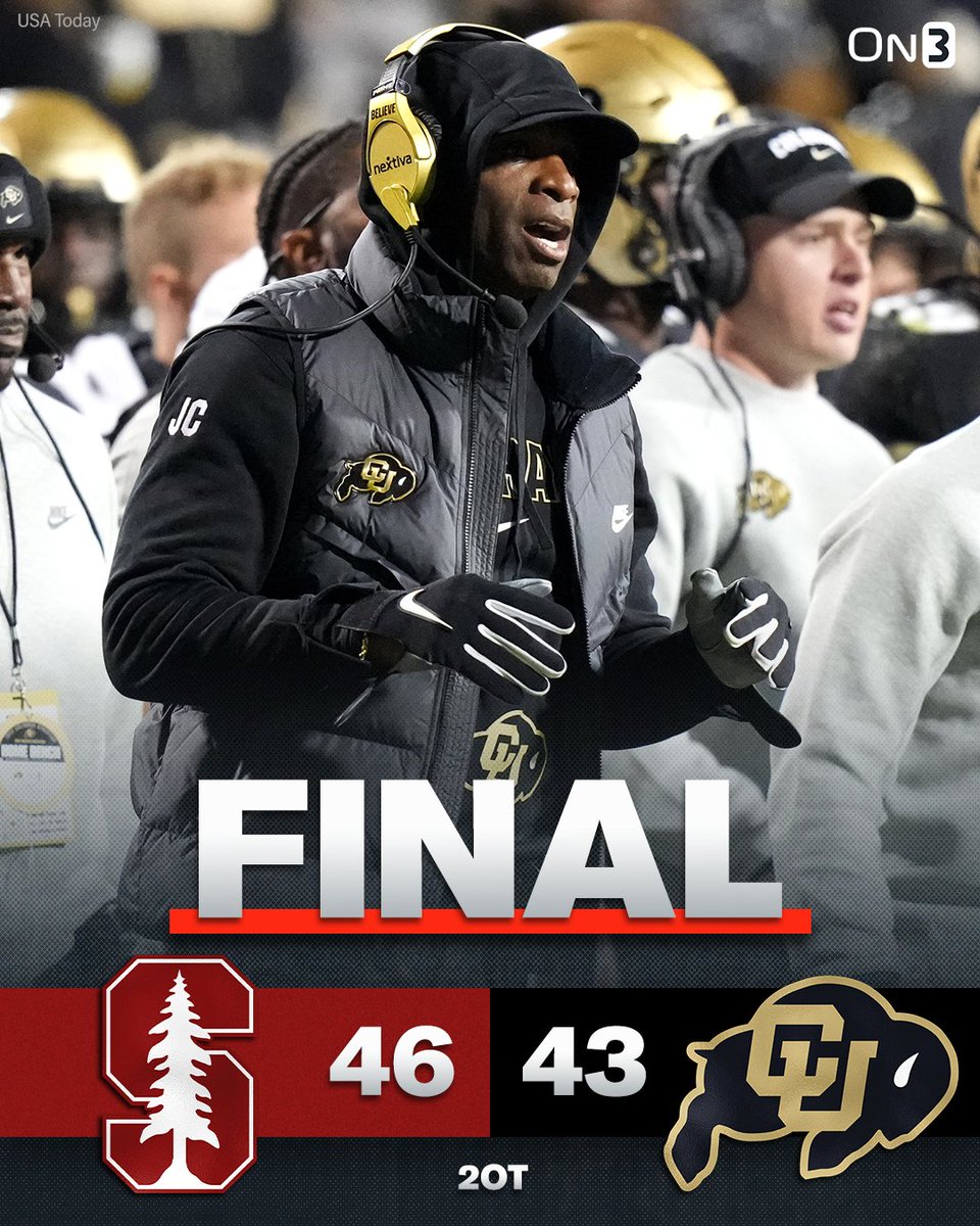 Stanford BEATS Colorado in 2OT🤯

The Buffs were up 29-0 at halftime😬