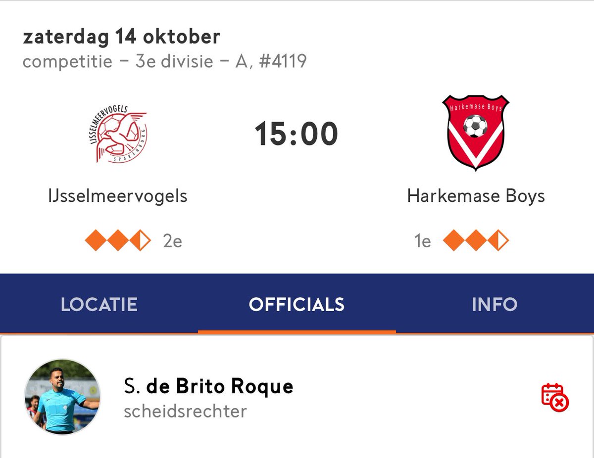 SanderDBR (@sanderdbr) on Twitter photo Om 15.00 fluit ik voor het begin van de topper <a href="/VVIJV/">IJsselmeervogels</a> - <a href="/HarkemaseBoys/">Harkemase Boys</a>. Op 4 maart 2017 speelden ze voor het laatst tegen elkaar. Toen in Harkema werd het 0-0 en was ik, toevallig, ook de scheidsrechter. Vandaag de strijd om de koppositie in de <a href="/Derde_Div/">Derde Divisie</a>. #ijshar #scheidsrechter Om 15.00 fluit ik voor het begin van de topper <a href="/VVIJV/">IJsselmeervogels</a> - <a href="/HarkemaseBoys/">Harkemase Boys</a>. Op 4 maart 2017 speelden ze voor het laatst tegen elkaar. Toen in Harkema werd het 0-0 en was ik, toevallig, ook de scheidsrechter. Vandaag de strijd om de koppositie in de <a href="/Derde_Div/">Derde Divisie</a>. #ijshar #scheidsrechter
