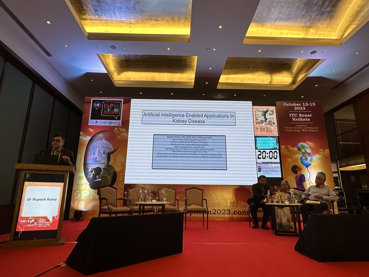 Dr @rupeshrainamd speaking elegantly on ‘AI in Kidney Disease’ at #ispncon2023 & where we go from here ! @IPNA_PedNeph @IspnSocial @isn_india @ASPNeph @AkronChildrens @pednephrol @MedEdMahan @kalhasanksu @pcrrticonic @CharuMalik_ISN @ISNeducation @ISNkidneycare