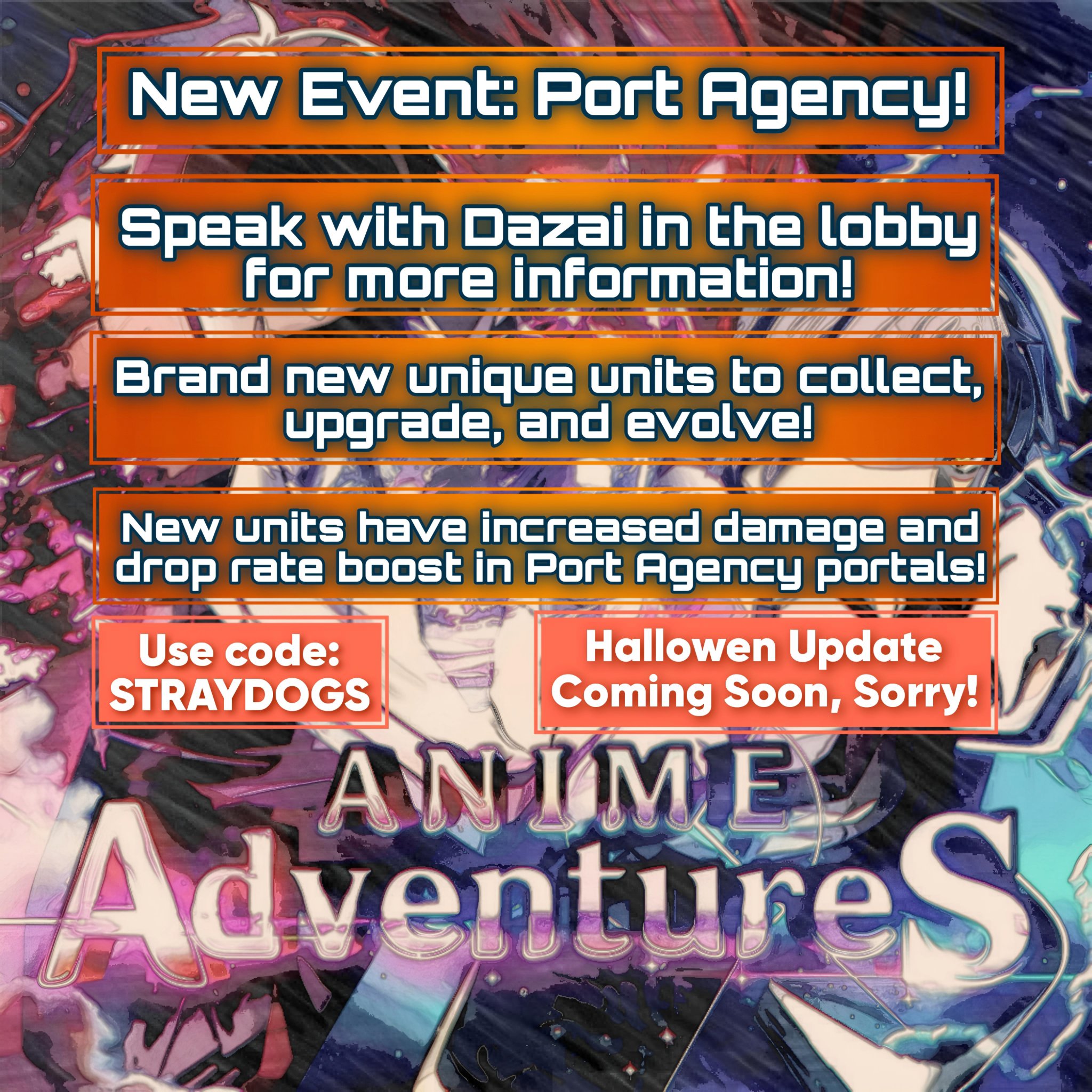 Anime Adventures on X: 🎡 New Event: Port Agency! 🗯️ Speak with