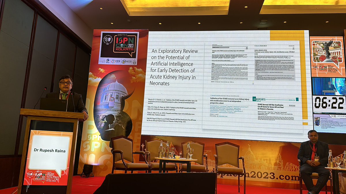 Dr @rupeshrainamd speaking on ‘AI & Neonatal AKI’ & neonatal aki risk prediction scoring- Neonatal STARZ scoring! @IPNA_PedNeph @IspnSocial @NeonatalKidney @AkronChildrens @isn_india @ISNkidneycare