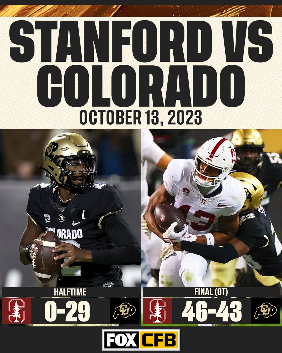 CFBONFOX's tweet photo. Stanford completes the biggest comeback in school history 👏👏 https://t.co/D7bhQggsGX