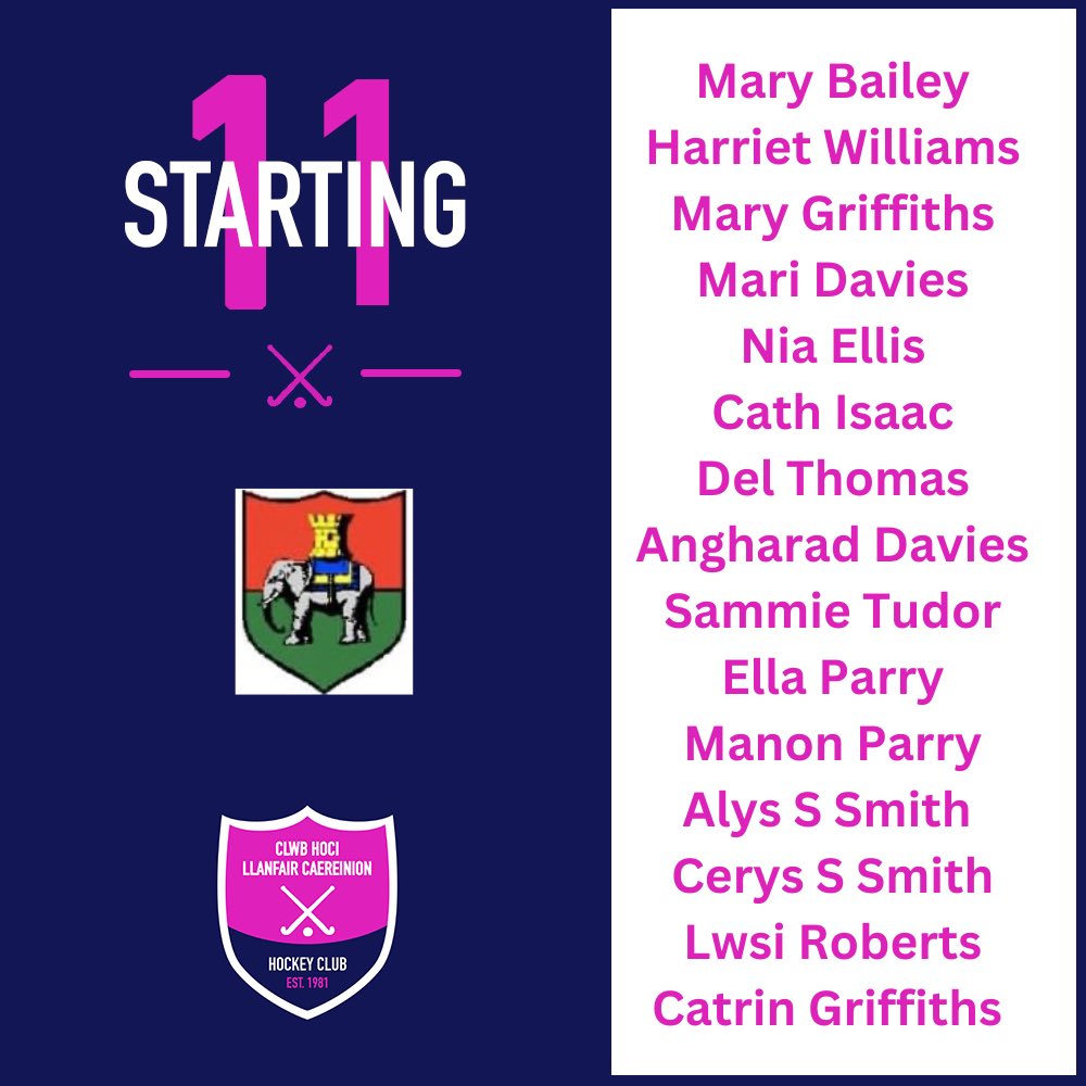 🏑 STARTING XI 🏑

🆚 Pwllheli
📍 Flash Leisure Centre 
📆Saturday 14th October 
⏰10.30am
 
Come along to show your support 💪🏼👚