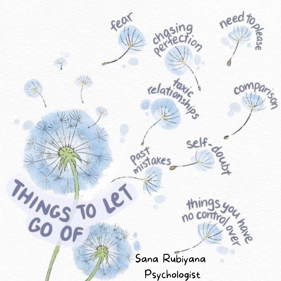 #thingstoletgoof #fear #chasingperfection #toxicrelationships #pastmistakes #selfdoubt #needtoplesseeveryone #comparison #thingsyouhavenocontrolover #mentalhealthquotes #everymindmatters #letstalkmentalhealth