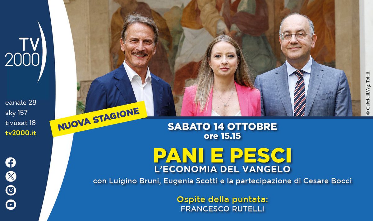 Qual è l'impatto ambientale delle diete vegetariana e carnivora? Siamo obbligati dall'emergenza ambientale a fare una scelta alimentare radicale? Il confronto a Pani e Pesci fra il prof Luigino Bruni e <a href="/RutelliTweet/">Francesco Rutelli</a>. Oggi alle 15.15 su <a href="/TV2000it/">Tv2000.it</a> 
Conduce  <a href="/eug_scot/">eugenia scotti</a>