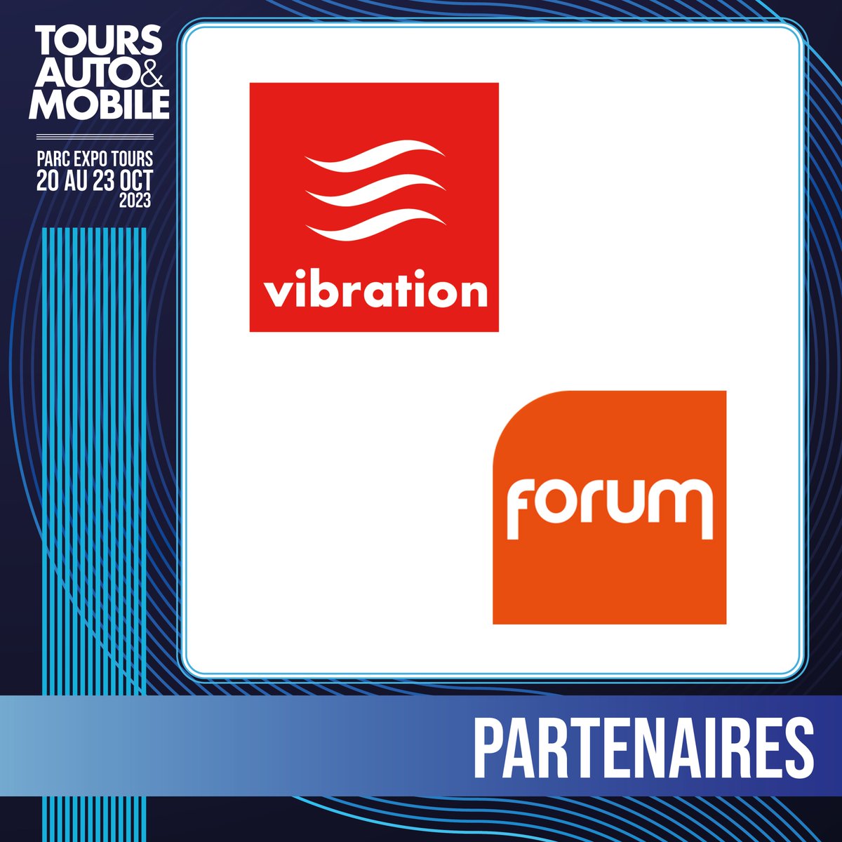 ToursAutoMobile's tweet photo. Nous sommes heureux de compter parmi nos partenaires officiels @Vibrationradio et @forumradio  au salon Tours Auto &amp; Mobile
Les ondes de Vibration vous accompagneront lors de votre visite du 20 au 23/10 !

Infos et billetterie sur https://t.co/GJgoMBbD4u https://t.co/RFuRqxrn87