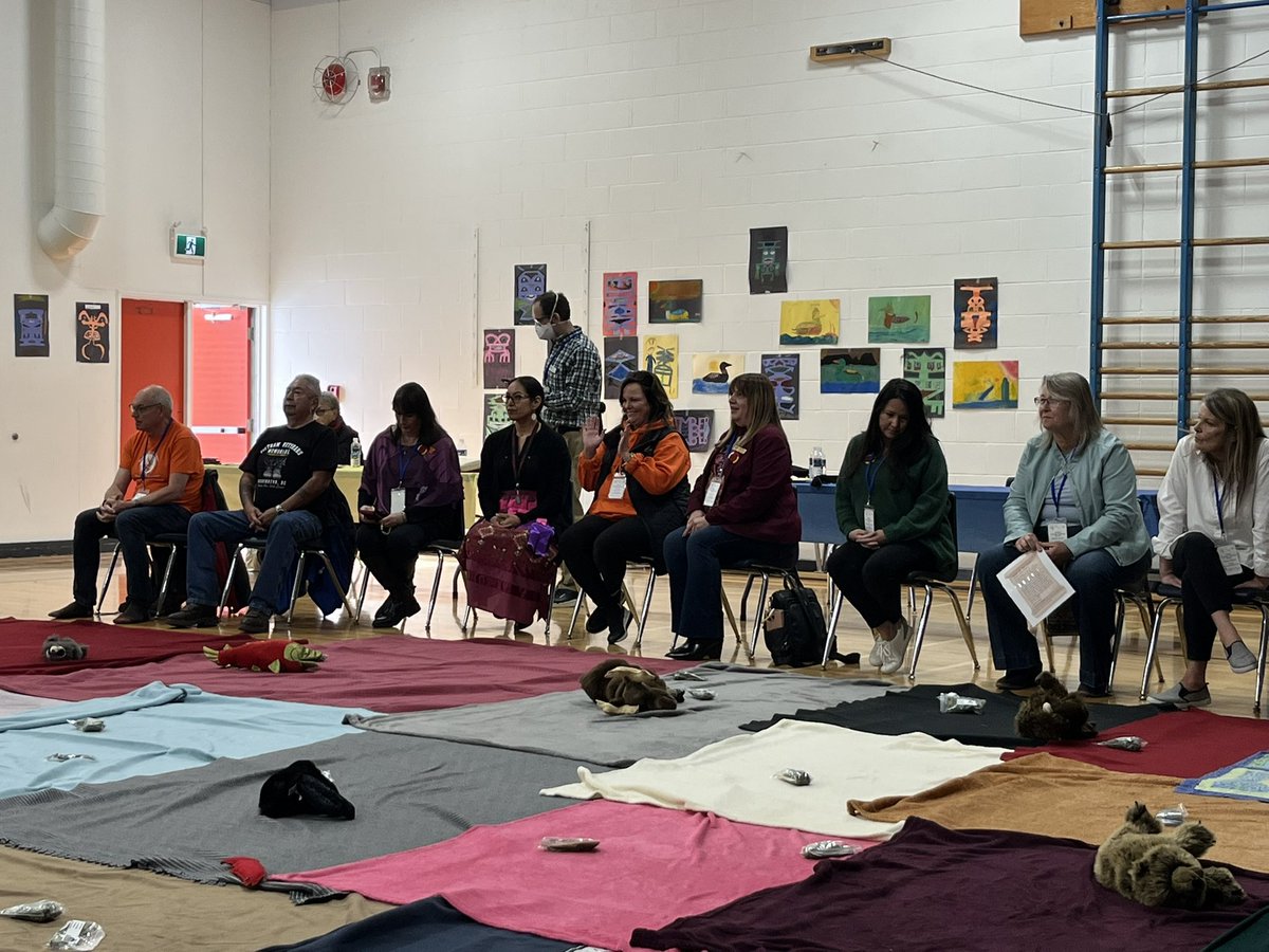 FraserCrew's tweet photo. It was a somber experience at the #BlanketExercise , delving into the profound history & struggles of Indigenous communities in Canada. Let's continue to educate ourselves, support Indigenous voices, & work towards a more inclusive & just society. 🌱🤝 #sd58 #sd23ed #sd23learns https://t.co/QA7zredV3v