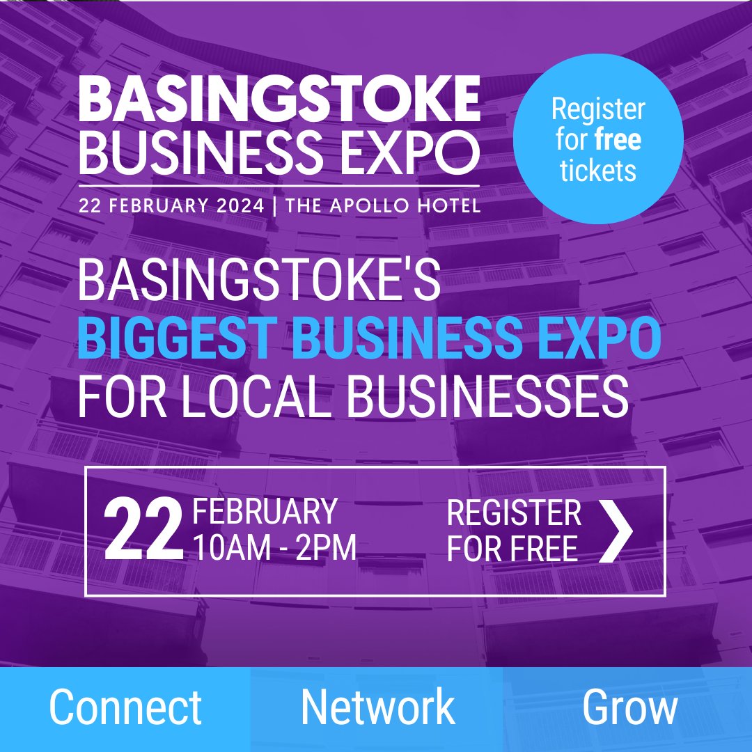 📣 Hurry! 📣 Don't miss your opportunity to book a stand at the upcoming Basingstoke Business Expo to promote your services to 250-350 businesses from across Basingstoke! b2bexpos.co.uk/event/basingst… #Networking #Exhibiting