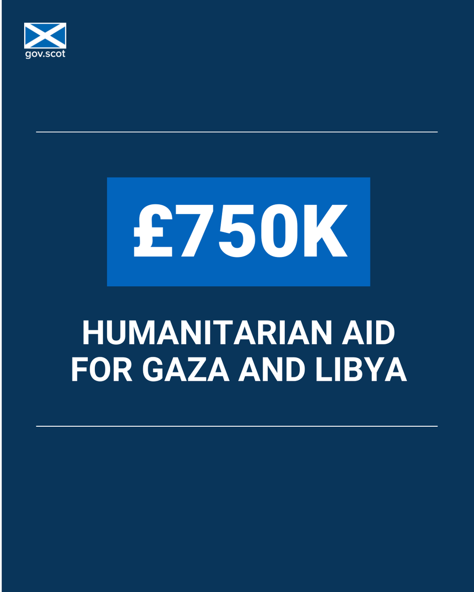 Scottish Government International (@scotgovinter) on Twitter photo International Development Minister Christina McKelvie has pledged £750k <a href="/scotgov/">Scottish Government</a> funding to support projects providing access to clean water, food and shelter in Gaza and Libya.
More ▶️ bit.ly/46vjFhh International Development Minister Christina McKelvie has pledged £750k <a href="/scotgov/">Scottish Government</a> funding to support projects providing access to clean water, food and shelter in Gaza and Libya.
More ▶️ bit.ly/46vjFhh