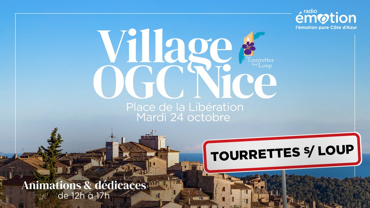 ogcnice's tweet photo. Le « Village #OGCNice » vous donne rendez-vous à Tourrettes-sur-Loup pendant les vacances !

🗓️ Mardi 24 octobre, Place de la Libération (de 12h à 17h). https://t.co/ODZTFfrm9P