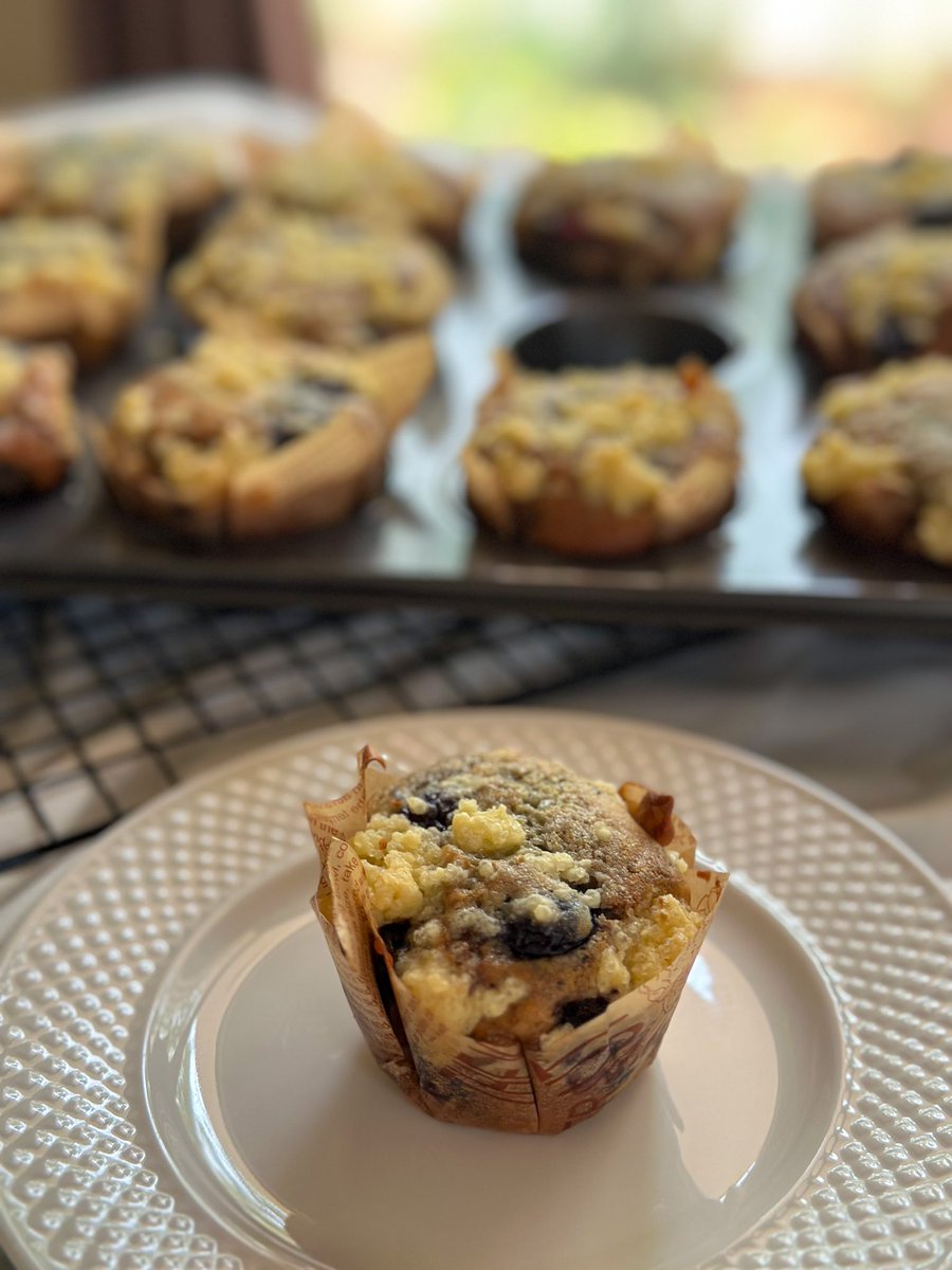 Shanazwardhana's tweet photo. Blueberry muffins 🫐🫶🏻
#nanazrecipe 

Wet ingredients
70gr unsalted butter melted
100gr sugar
175gr plain yoghurt/sour cream (bukan yoghurt drink ya, aku pake greenfields yg cup)
1 large egg
1tbsp vanilla extract (kalau pake essens dikit aja nanti pahit)
1/2tsp lemon zest https://t.co/G0lQyEOvu7
