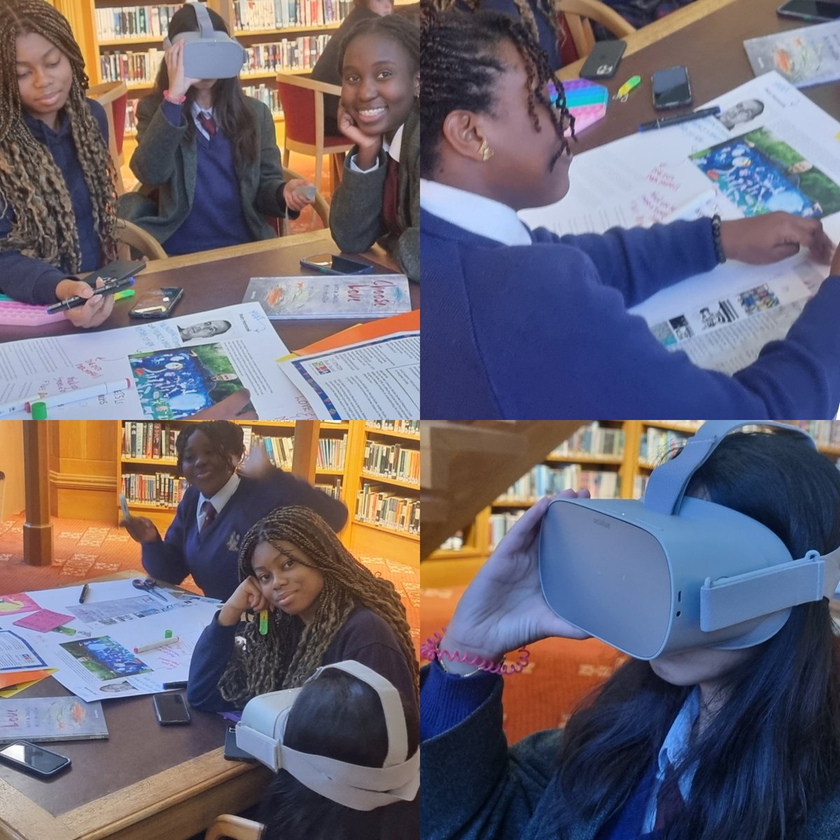 Our co-curricular Illustration Club had a great evening working on their designs but also exploring other illustrative art through VR! #virtualreality #illustration #creativity #schoollibrary #connectedlearning