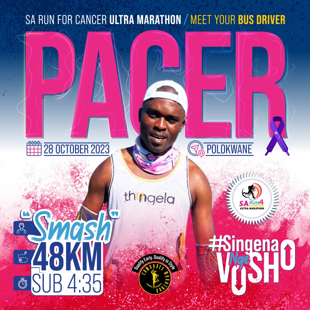 nomsachingowe's tweet photo. Meet @sa_run4cancer Ultra Marathon Pacer #Smash #Lucas #IndodaYeSkhwama
Register here for the Marathon https://t.co/FKt9zDJowb #run4cause #run4cancer #BreastCancerAwarenessMonth #ultramarathon #comradequalifier
#RunningWithTumiSole #runner https://t.co/4DoPfRm9sq