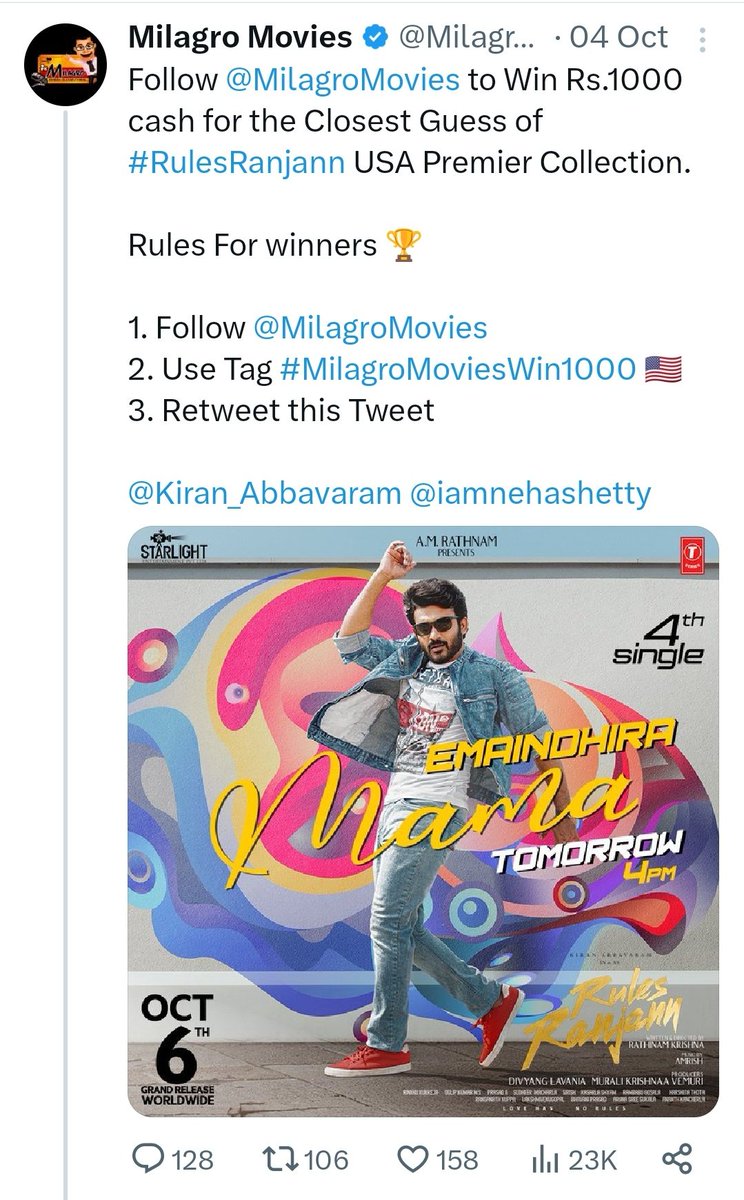 #RulesRanjann USA Premiers Gross $22464

Winner Will be announcing Tomorrow 

Check Our Pinned Tweet For Next Contest