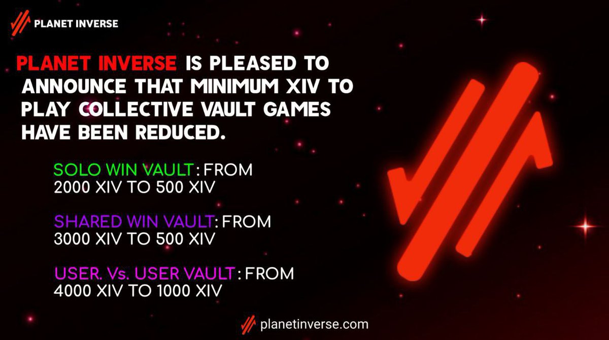 It's the weekend 😁
The power to #Play2Earn multiple times anytime everyday anytrend in #BTC #BNB #ETH or #SHIB on COLLECTIVE VAULT🤩:
collective-vault.planetinverse.com
Is in your <a href="/MetaMask/">MetaMask 🦊</a> wallet or available to buy <a href="/PancakeSwap/">PancakeSwap</a> 

- the #BSC💎 you trust #XIV🚀