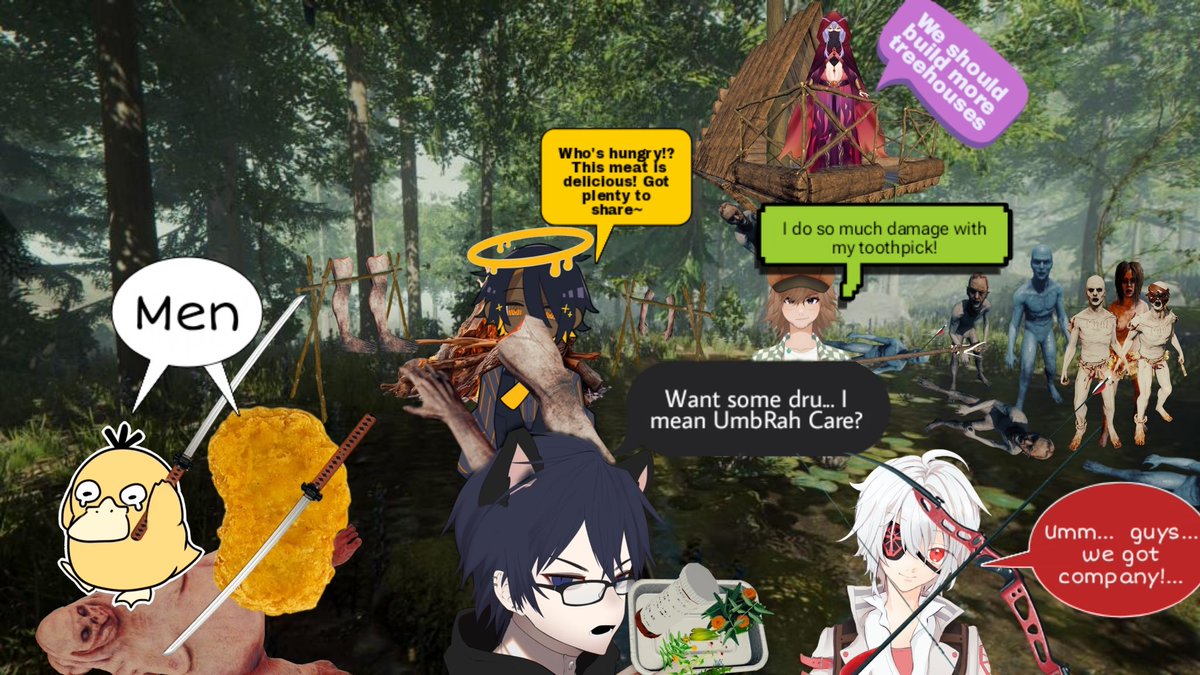 UmbRahMoonstar's tweet image. Going live! The Forest -  Screaming, Surviving, Building,  Canni Beatdowns! /W friends 🍵@baanfrey, 🎈@DevotChi, 🐱@felix_cat__, 🍊@Melancholy_VT, 🌹@NiaAsuka_, Koda, and Nugget