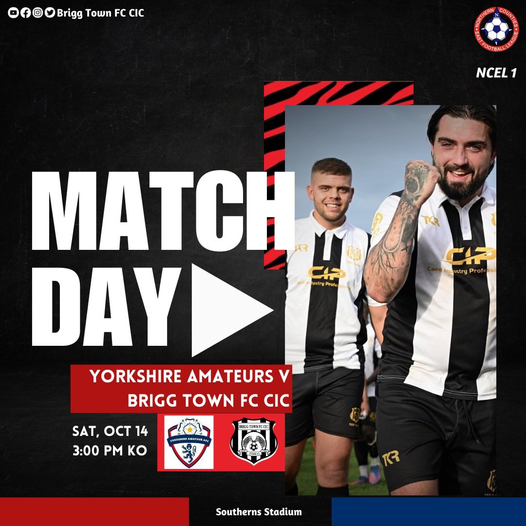 officialbrigg's tweet photo. ⚫️⚪️ 𝙈𝙖𝙩𝙘𝙝 𝘿𝙖𝙮 𝙫𝙨 𝙔𝙤𝙧𝙠𝙨𝙝𝙞𝙧𝙚 𝘼𝙢𝙖𝙩𝙚𝙪𝙧𝙨 𝘼𝙁𝘾

🗓 Saturday 14th October
🆚 Yorkshire Amateurs AFC
🏆 NCEL League Fixture
📌 Away @ The Southerns Stadium
⏰ 3pm KO 

#UTZ🦓 https://t.co/EjuGNYfpJ6
