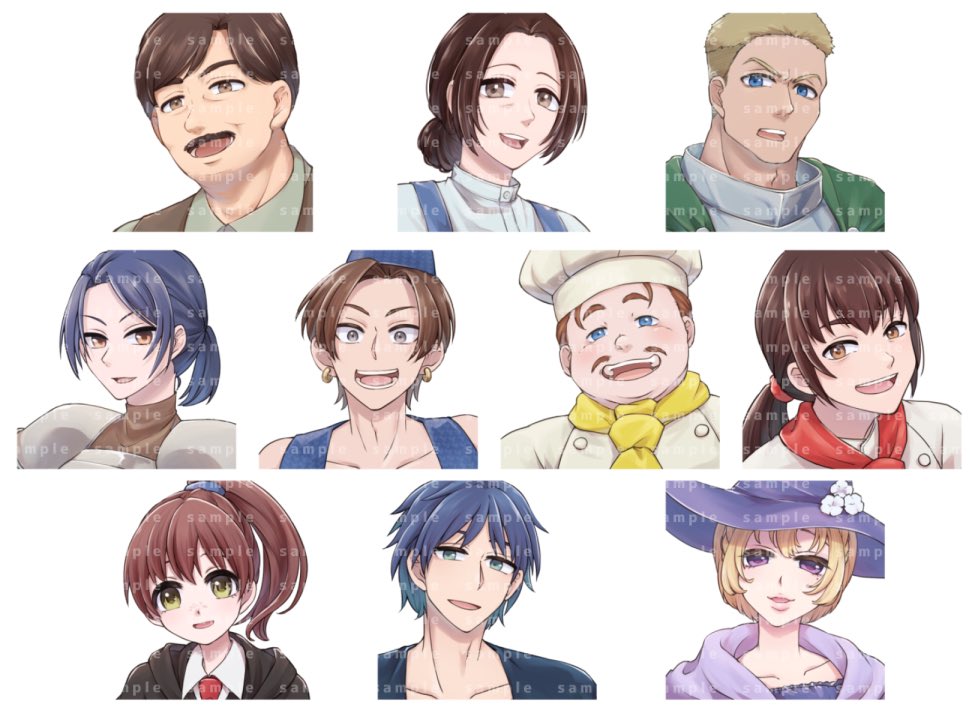 SKIMAのご依頼で、ゲーム内のモブアイコンを描きました!
色んなタイプのキャラが描けて楽しかったです!!
#SKIMA 