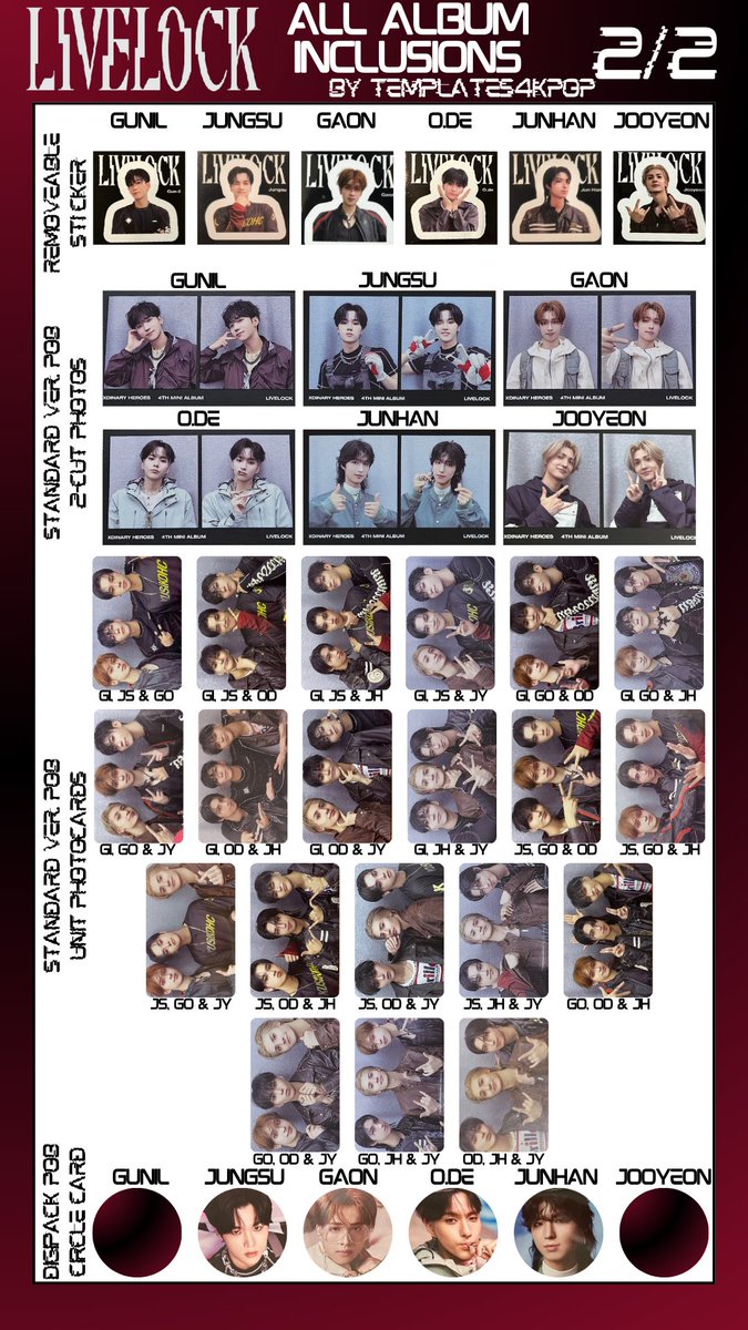 Xdinary Heroes Livelock Album Photocard pc template update ! 엑스
