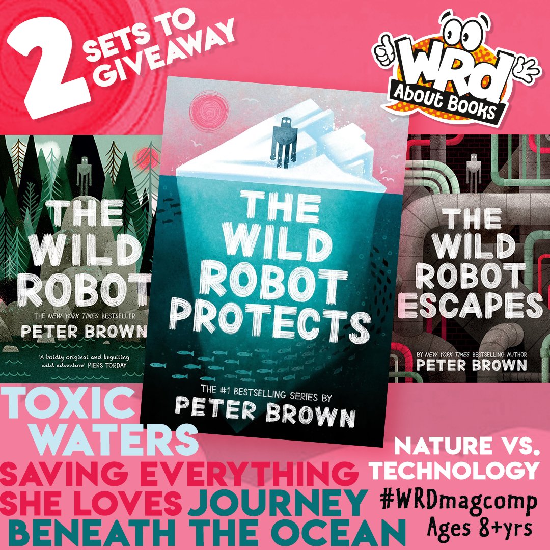 We have 2 thought-provoking sets of the #thewildrobot series by @itspeterbrown to #WIN including the NEW #thewildrobotprotects! Can Roz (the wild robot) save the ocean, her island and everything she loves? 🤖🌊❤️ To enter the draw RT/FLW by Oct 20 @piccadillypress #WRDMAGComp