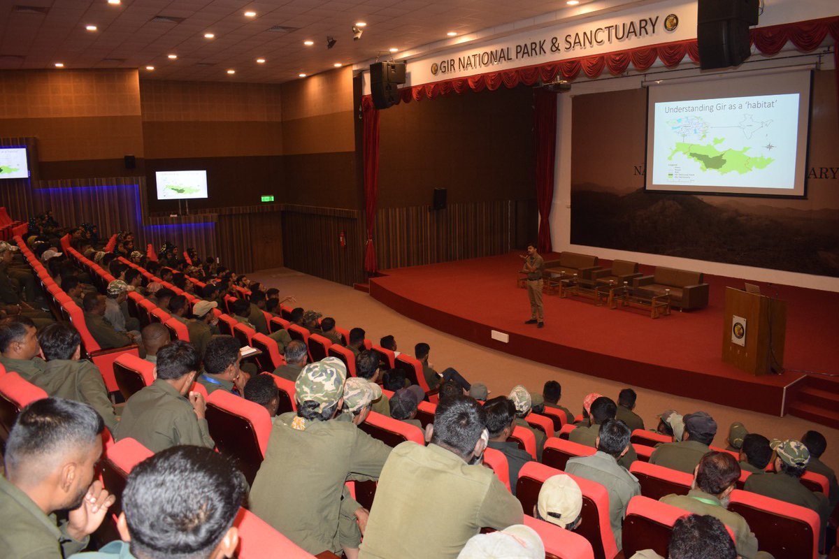 dcfsasangir's tweet photo. Capacity-building training for #Eco-guides in #Gir🦁. 
Empowering them with knowledge &amp; skills to enhance their impact on sustainable eco-tourism &amp; #conservation awareness. #AsiaticLion #People @CCF_Wildlife @PccfWildlife @CMOGuj @moefcc @GujaratTourism @HoffPccf https://t.co/V6RbfA6Yfg