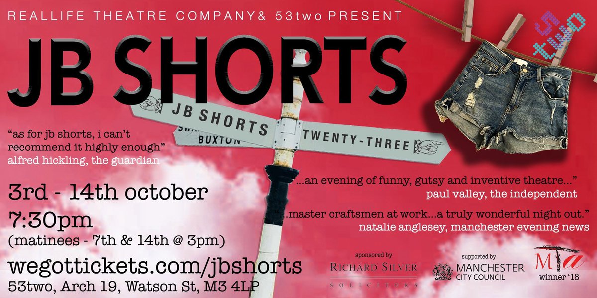 Loved my trip to @Jbshortsplays this week. They create an atmosphere and a buzz at @53two like no other! A brilliant showcase of incredibly talented actors, writers & directors of which there are faaar too many to tag and mention! You’re all brilliant. Enjoy your last day! 🤍