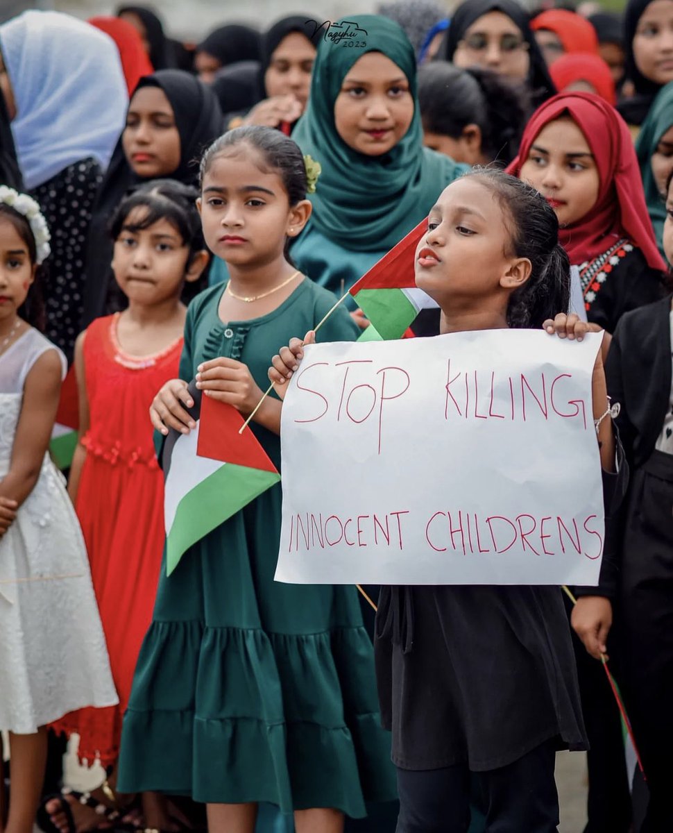 Stop killing Gaza children - Maldives 🇲🇻🇵🇸 #Gaza #Gaza_under_attack #GazaGenocide