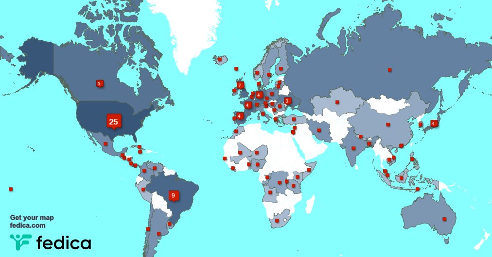 espera2's tweet image. Special thank you to my 16 new followers from USA, and more last week. fedica.com/!espera2