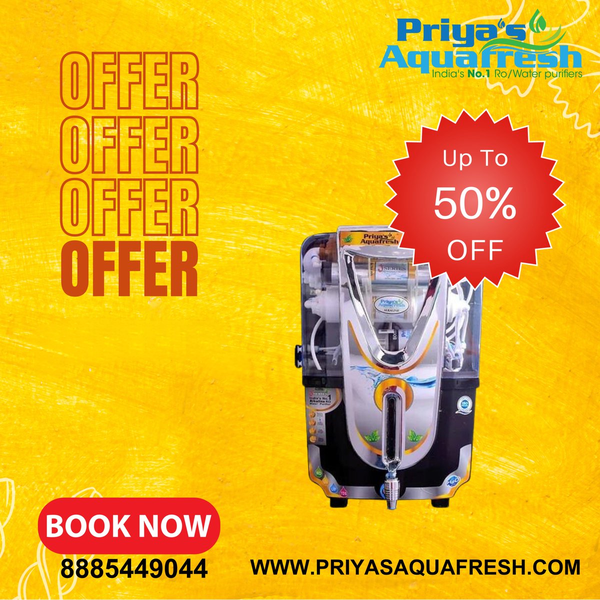 AquaPriyas's tweet image. Limited time, maximum savings. Grab your 50% discount today!

Contact: 8885449044
Website: priyasaquafrsh.com
#Priyasaquafresh #bestwaterpurifier #ROsolutions
#rowater #india #Dasara #dasarasale #bestoffers #DasaraOffers