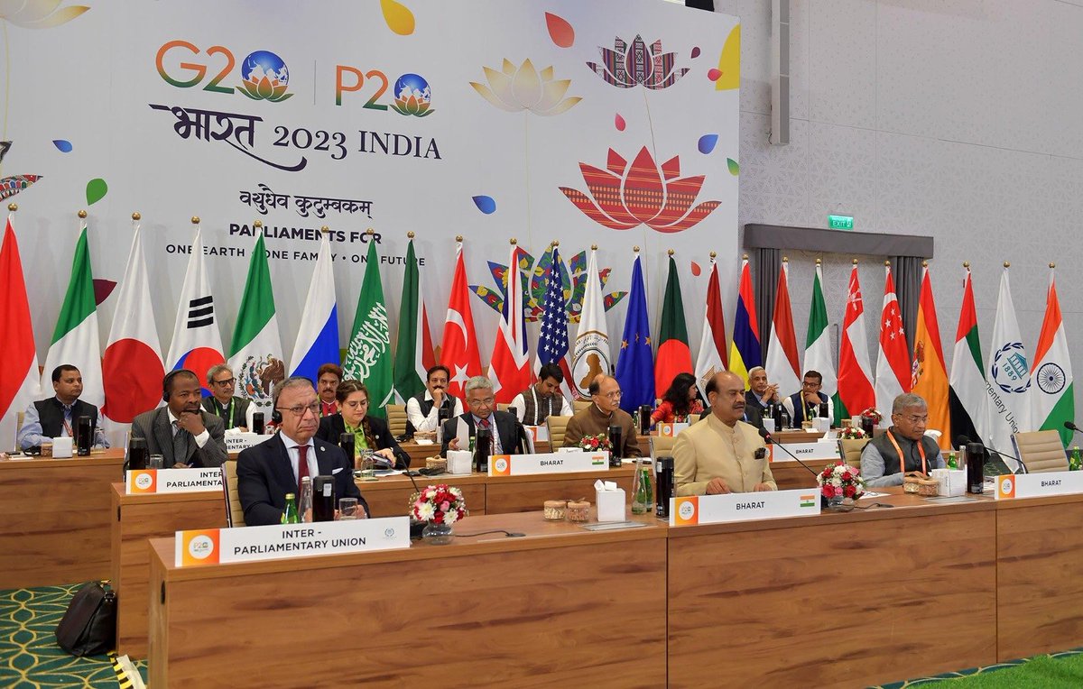 LokSabhaSectt's tweet photo. Presiding Officers of Parliaments of #G20 nations are engaged in discussions on transformative initiatives. Glimpses of the #P20Sessions !
#P20Bharat | #P20India | #P20Conference
@P20India | @g20org | @IPUparliament https://t.co/BLSETa65lx