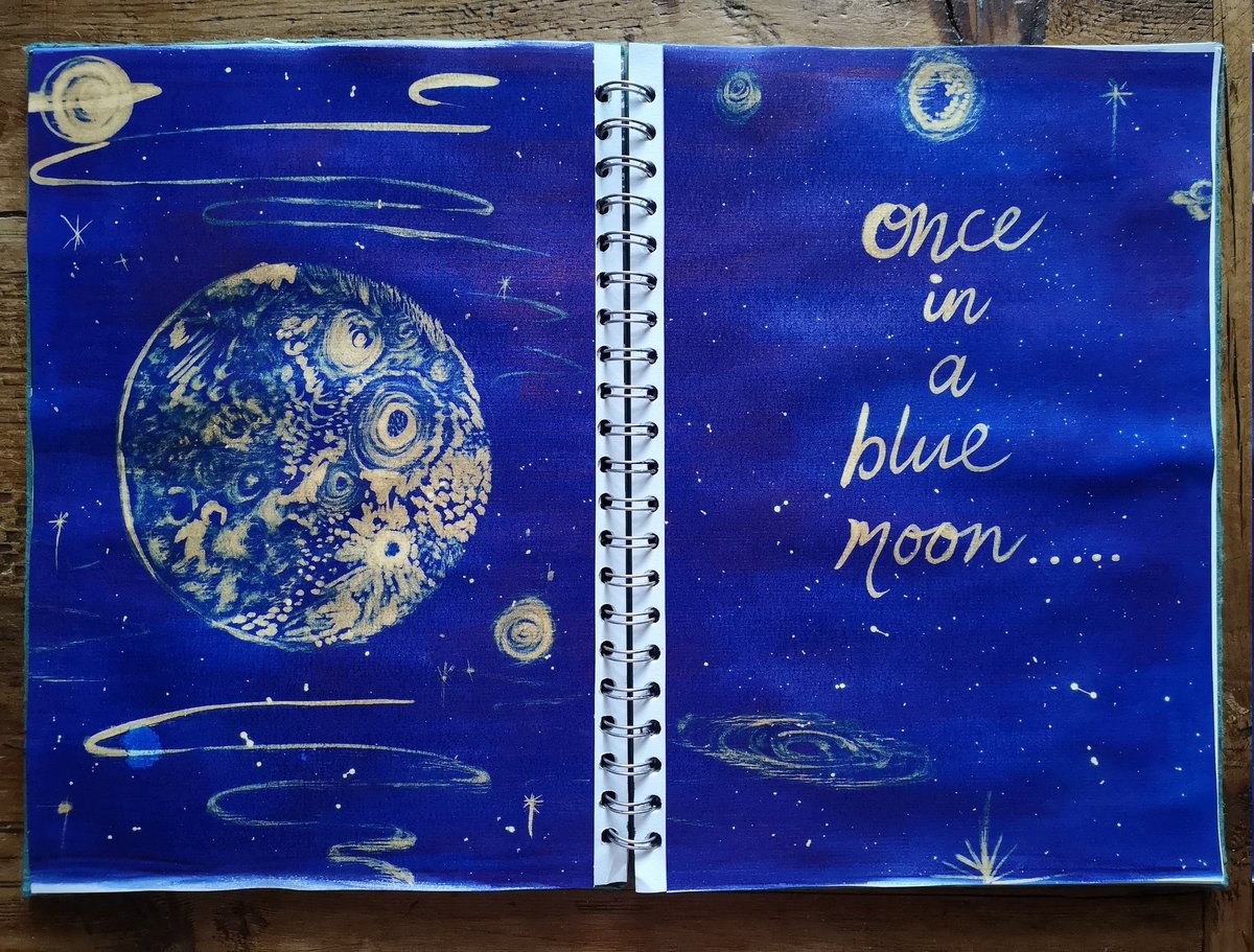 LauraDentArt's tweet image. #sketchbookcircle continues with this book about sayings and phrases
#onceinabluemoon #Blue #Bluemoon #art #ArtistOnTwitter #painting #Bleached #inkandbleach @ParkerPens #quink