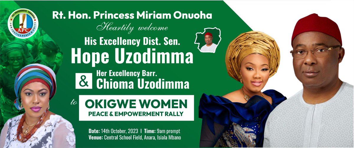 miriam_onuoha1's tweet photo. I welcome my Governor, His Excellency Distinguished Senator @Hope_Uzodimma1 to Okigwe women peace and empowerment rally..
4+4=8 ✔️
#RenewedHope
#Onwa_Imo_4_continuity
#Hope_4_Continuity #RenewedHope2023
#HPMO https://t.co/Twtte2lHBg
