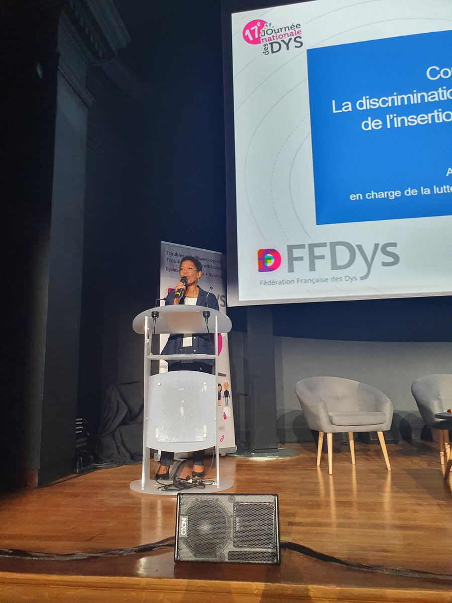 FFDys (@ffdysfrance) on Twitter photo Conférence introductive : George <a href="/Pau_Langevin/">George Pau-Langevin</a> 👉 Adjointe à la défenseuse des droits – La #discrimination dans le domaine de l’#orientation de l’#insertionprofessionnelle et de l’#emploi
#jndys2023 #troublesdys #droits Conférence introductive : George <a href="/Pau_Langevin/">George Pau-Langevin</a> 👉 Adjointe à la défenseuse des droits – La #discrimination dans le domaine de l’#orientation de l’#insertionprofessionnelle et de l’#emploi
#jndys2023 #troublesdys #droits