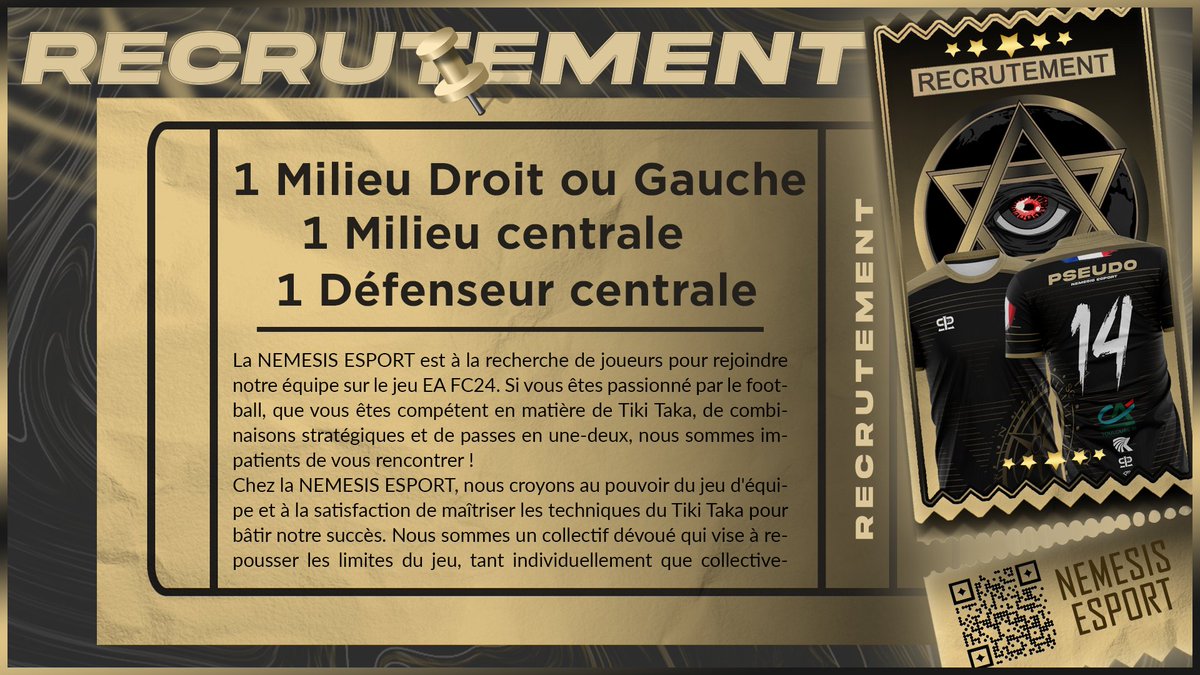 NEMESIS ESPORT (@nemesis_esp0rt) on Twitter photo 🧐Recrutement🧐
Compétition
<a href="/eProLeagueCP/">EPro League CP</a>
<a href="/belgique_vpg/">VPG BELGIQUE 🇧🇪</a>
<a href="/VPGFrance_/">VPG France</a>
RT 👌
@IFC_Actus @Actu_CP <a href="/ReyZzEsport/">ReyZz NeTra</a> <a href="/LWG_Inside/">𝗟one Wolves Gaming</a> <a href="/Nemesis_Svn/">Nemesis_Svn</a> <a href="/TwitchMemez94/">TWITCH MEMEZ94</a> @CpMercato 🧐Recrutement🧐
Compétition
<a href="/eProLeagueCP/">EPro League CP</a>
<a href="/belgique_vpg/">VPG BELGIQUE 🇧🇪</a>
<a href="/VPGFrance_/">VPG France</a>
RT 👌
@IFC_Actus @Actu_CP <a href="/ReyZzEsport/">ReyZz NeTra</a> <a href="/LWG_Inside/">𝗟one Wolves Gaming</a> <a href="/Nemesis_Svn/">Nemesis_Svn</a> <a href="/TwitchMemez94/">TWITCH MEMEZ94</a> @CpMercato