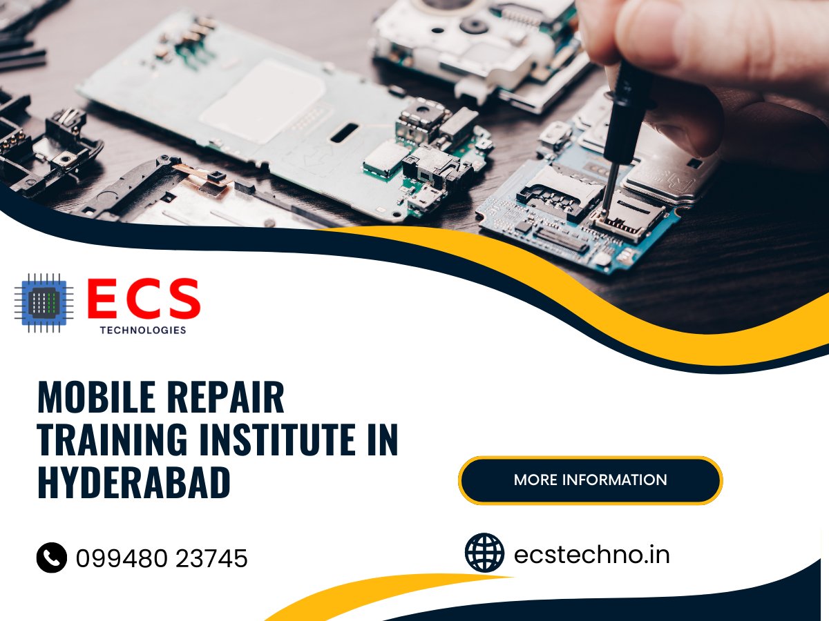 ecs_techno's tweet image. 📱 Looking to master the art of mobile 📱 repair? Look no further! Welcome to ECS Technologies - Your go-to Mobile/iPhone/Laptop repair training institute in Hyderabad! 🛠️ 🚀

Call : 099480 23745
ecstechno.in
.
.
#MobileRepairTraining #iPhoneRepairCourse