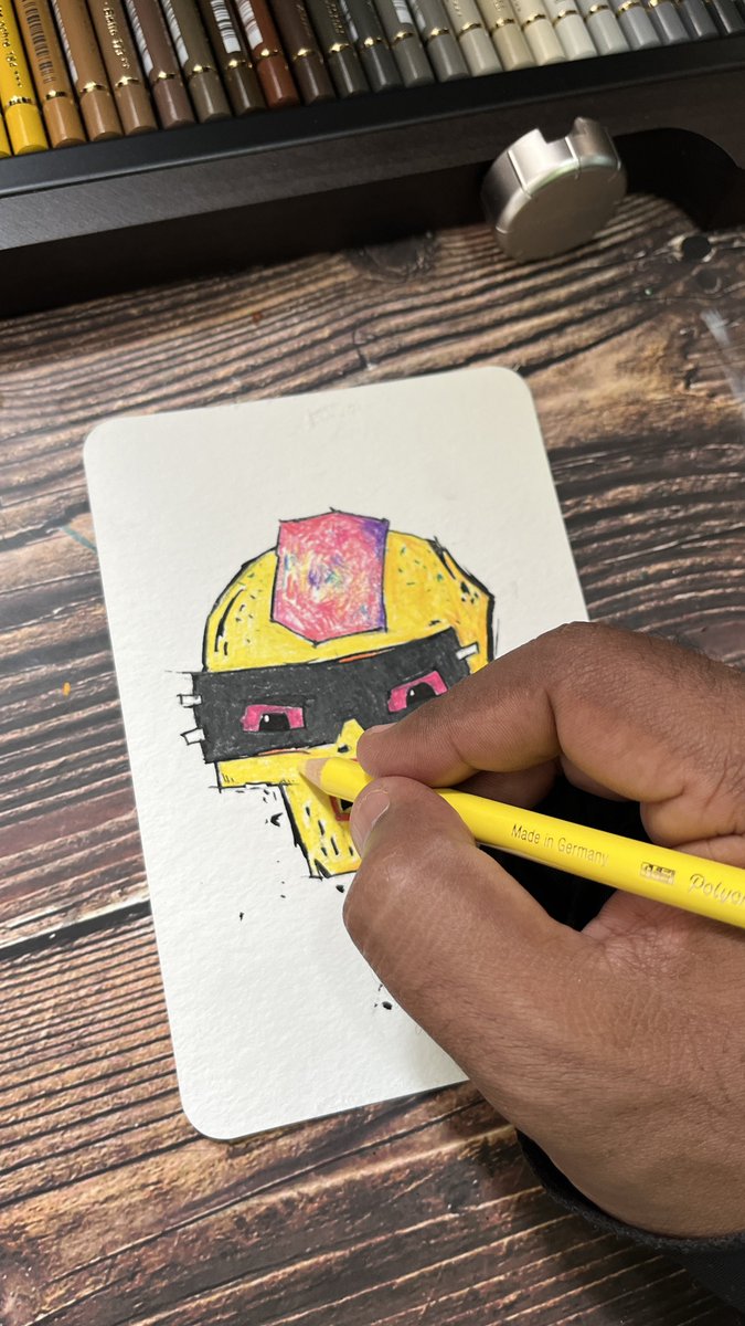 elodrawz's tweet image. Wanted to do the Grifters in color pencils for a very longtime! Found some time to do the first one Grifters 535.
@XCOPYART thanks for inspiring ✨🙏🏼
#Grifter #XCOPY