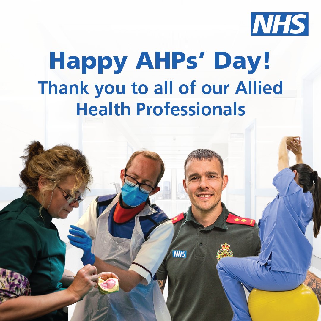 AHPs are the third largest workforce in the NHS and play a vital role in treating, rehabilitating and improving the lives of patients. This #AHPsDay we want to say a huge thank you to AHPs across the NHS for all your hard work looking after our communities. 🙏