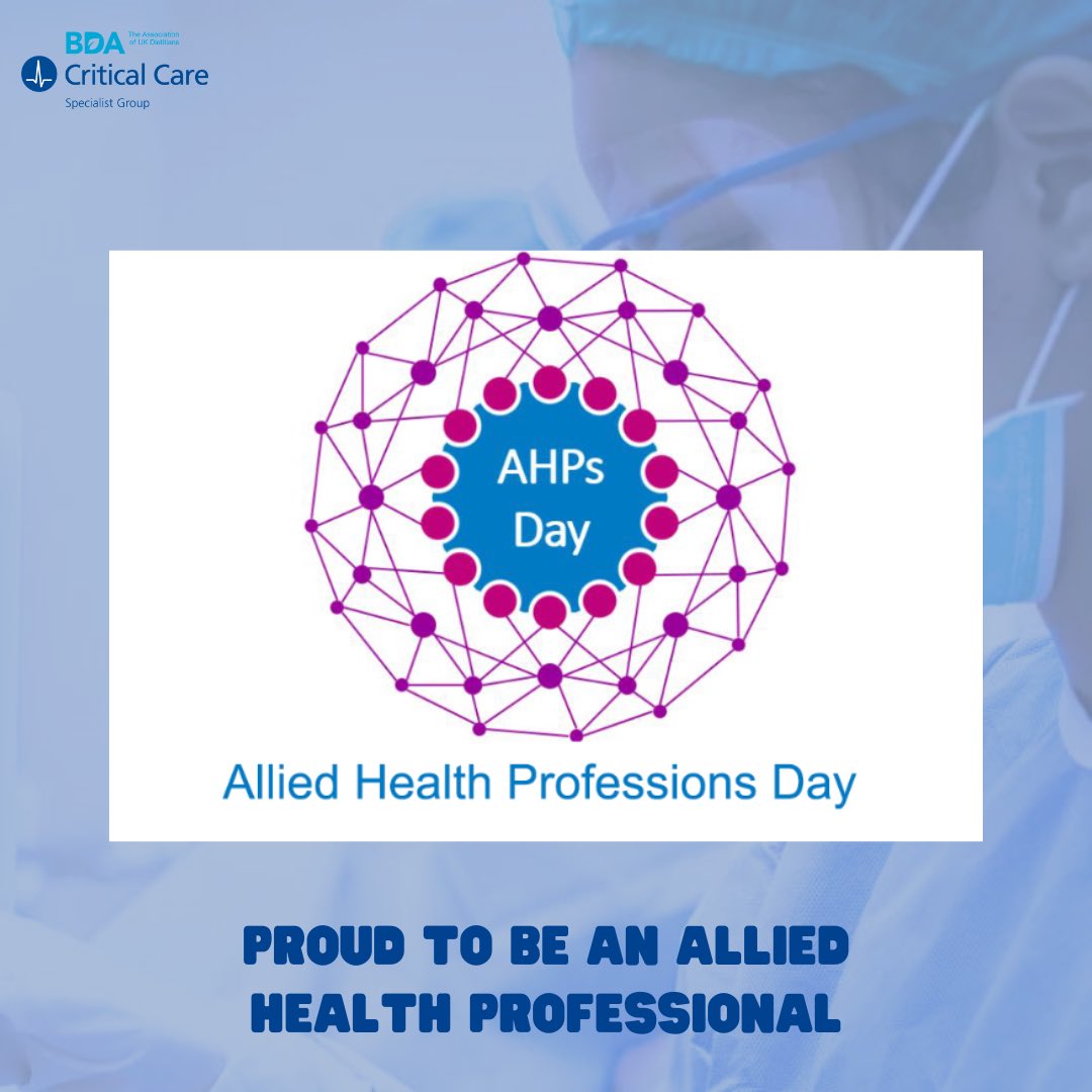 ✨Happy AHP day✨

We want to say a massive THANK YOU to all the AHPs out there and all those who we work so closely with as dietitians, both in and out of critical care.... You are all amazing 💙 

#AHPsDay #AHPCommunity #AHPsDay2023 #strongertogether #alliedhealth 

(1/4)