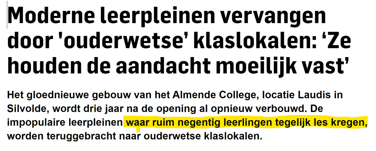 @paulavanmanen He... had de @PO_Raad niet net zo'n stukje wartaal waarin dat werd aangeprezen? Lesgeven aan (toevallig precies) 90 leerlingen in één ruimte?

Artikel met goed idee: gelderlander.nl/oude-ijsselstr…

Artikel met slecht idee: poraad.nl/arbeidszaken-b…