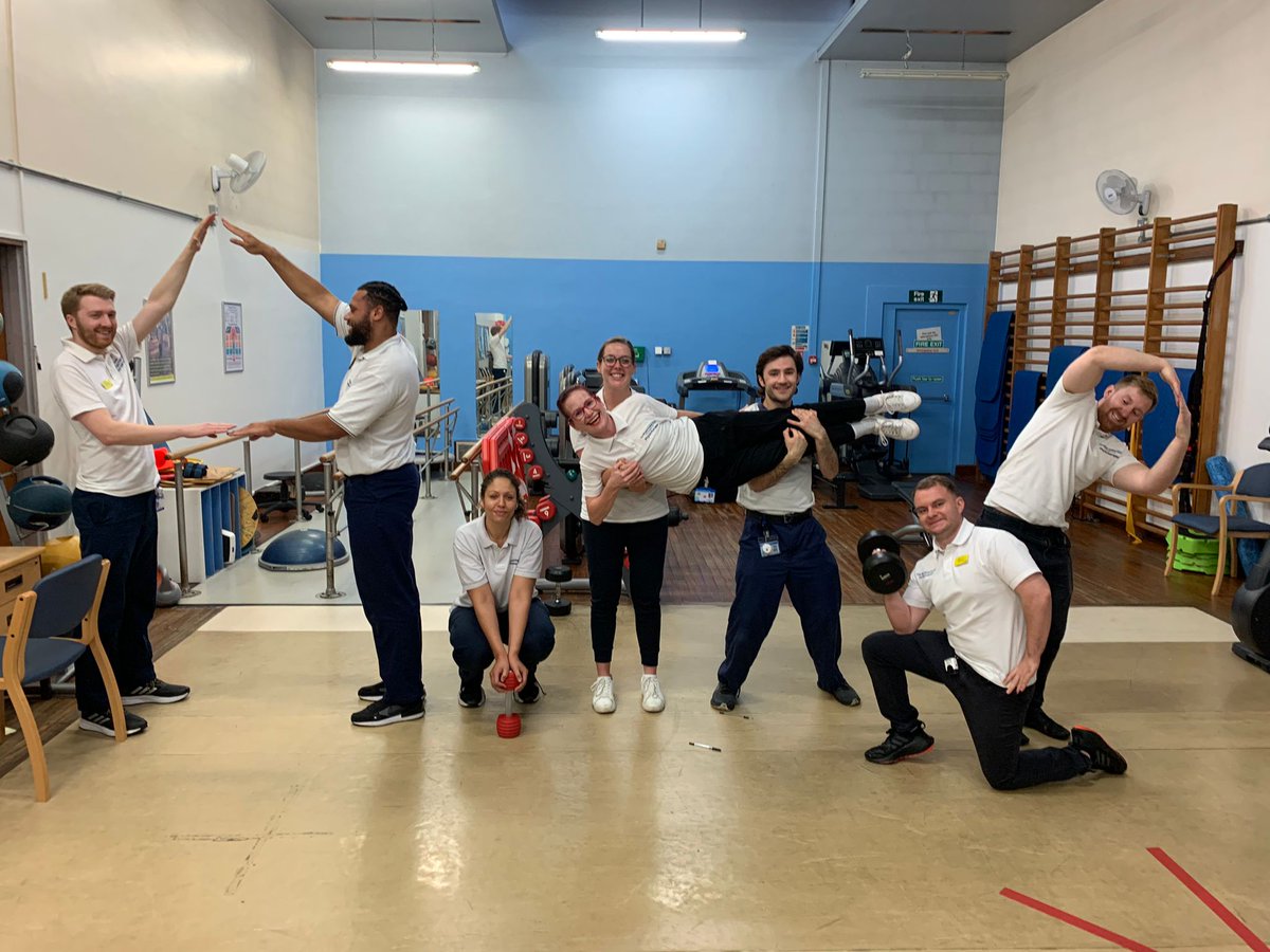 PorterPhysio's tweet photo. Our teams celebrated #AHPsday one day early with several great entries to our #AHP photo competition, this entry from the Hillingdon Outpatient Physio Team @HillingdonNHSFT #physio https://t.co/zys36cvJ3E