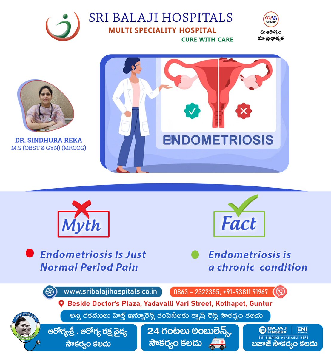 Consult Our Expert Doctor Today 

#SriBalajiHospital #drsindhura #endometriosis