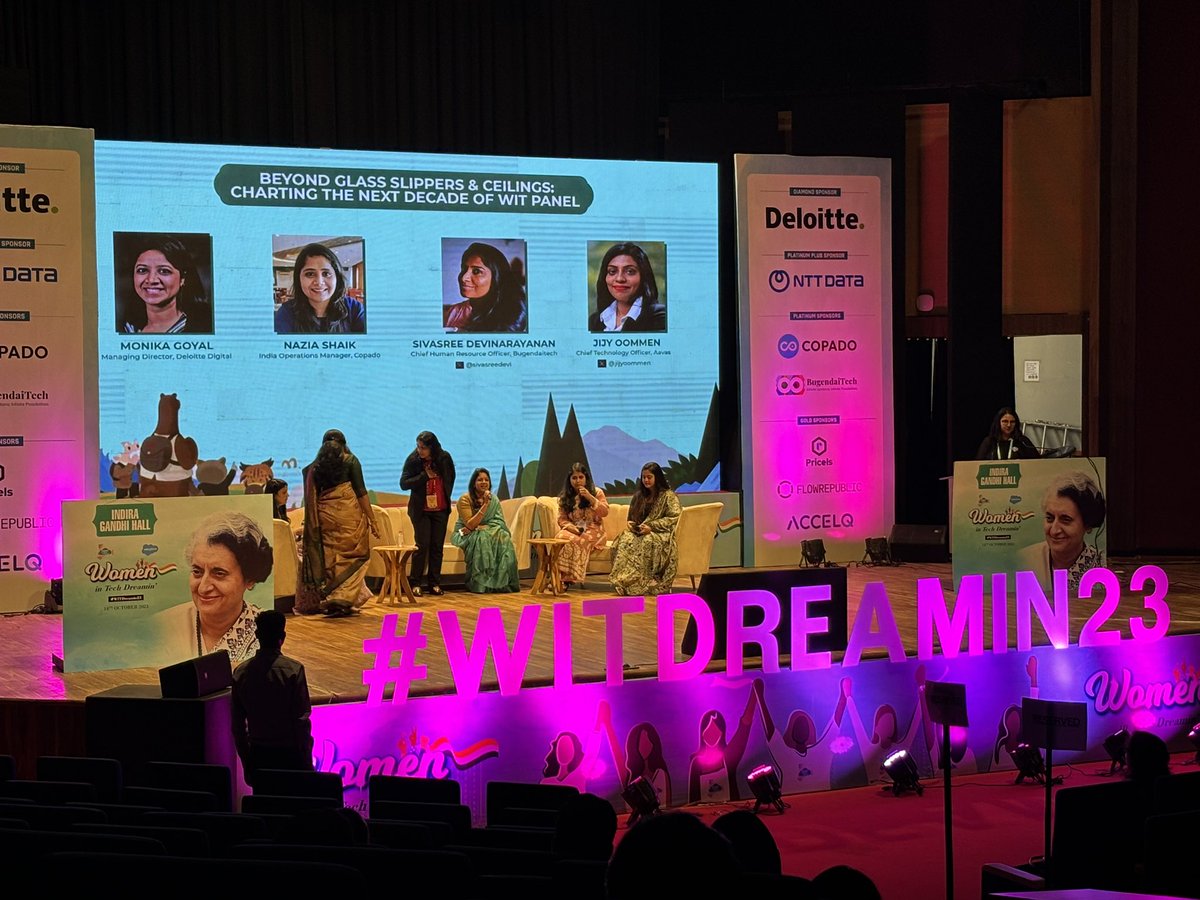 VarshneyShy's tweet photo. Attending Session - Beyond Glass Slippers &amp; Ceilings : Charting the next decade of WIT Panel 
#WITDreamin23 @witdreamin https://t.co/raW1C2JBd5