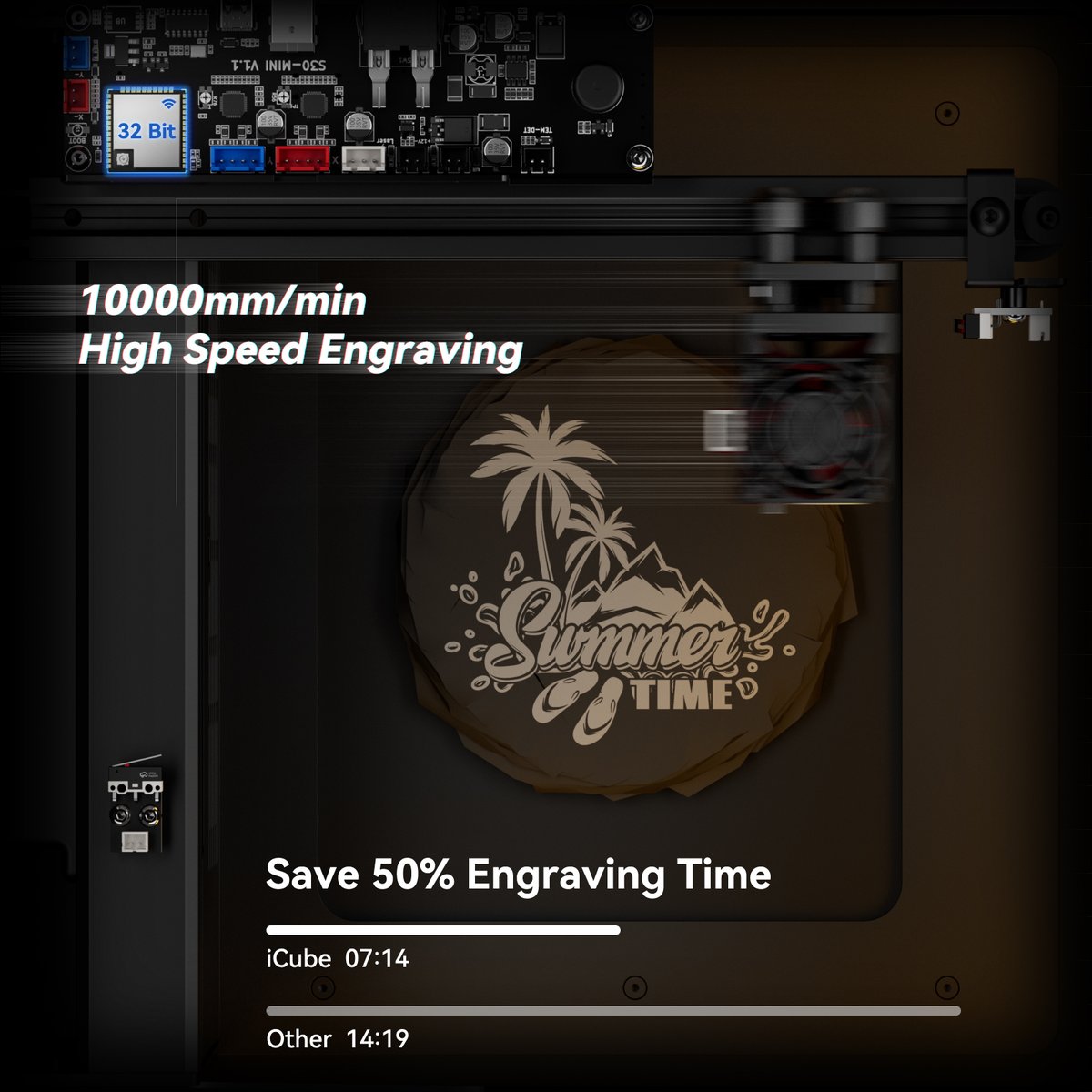 SCULPFUN iCube Pro 5W——High-Speed Engraving

iCube Pro 5W laser engraver with the 32-bit motherboard greatly improves the engraving efficiency, which can reach 10000mm/min engraving speed.📷
Greatly increase your productivity!
#sculpfunicube #sculpfunmade #laserart #laserdesign