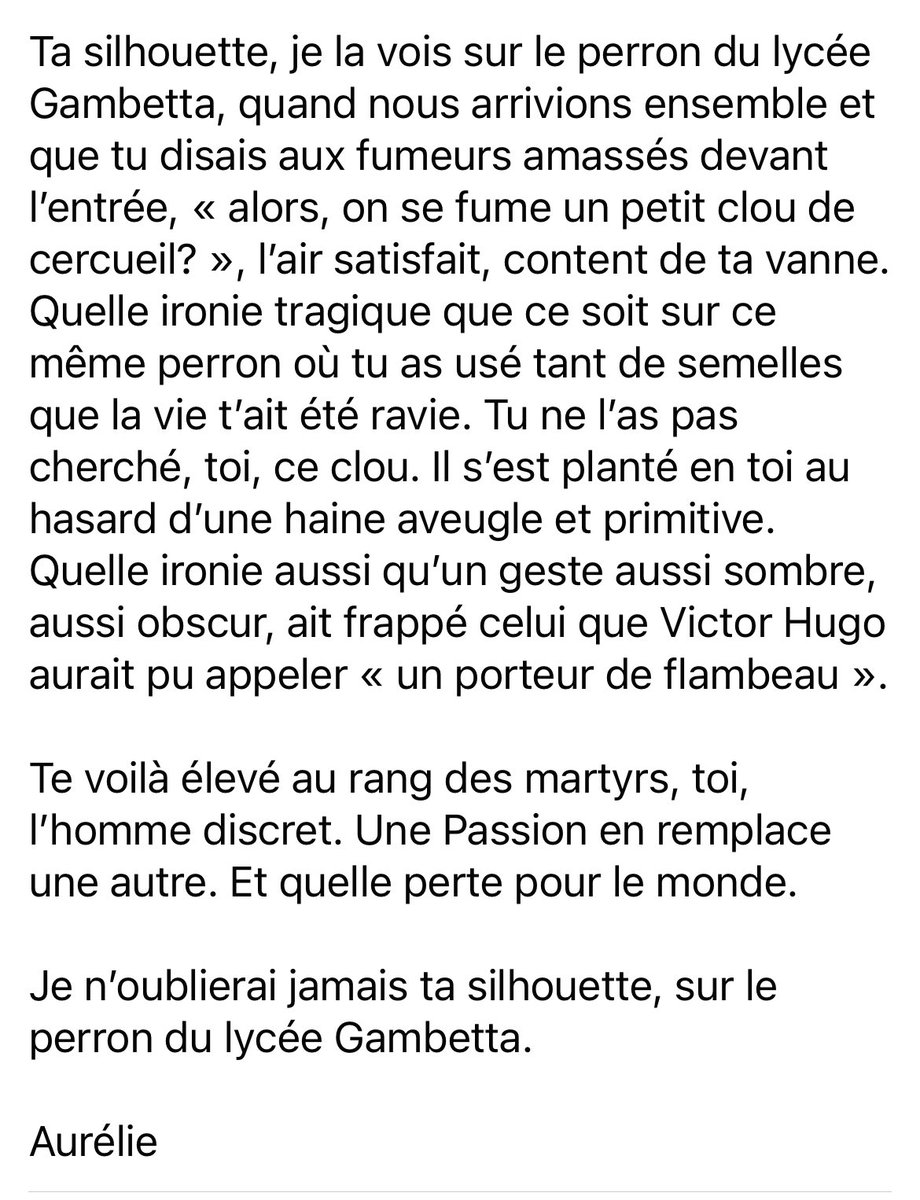 IsafilProfASH (@isafil) on Twitter photo Lettre à #Dominique Bernard, « porteur de flambeau », 
 par sa collègue Aurélie. Lettre à #Dominique Bernard, « porteur de flambeau », 
 par sa collègue Aurélie.