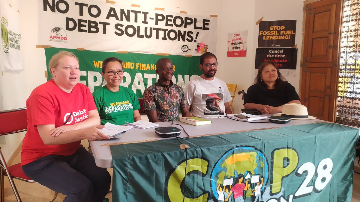 We are in an unprecedented debt crisis, and it is deeply linked with the climate emergency Amazing panel to explore how to fight it with @AsianPeoplesMvt @ESCRNet @DebtforClimate @Cop28Coalition @debtjustice @eurodad @debtgwa #CancelTheDebt for #ClimateJustice