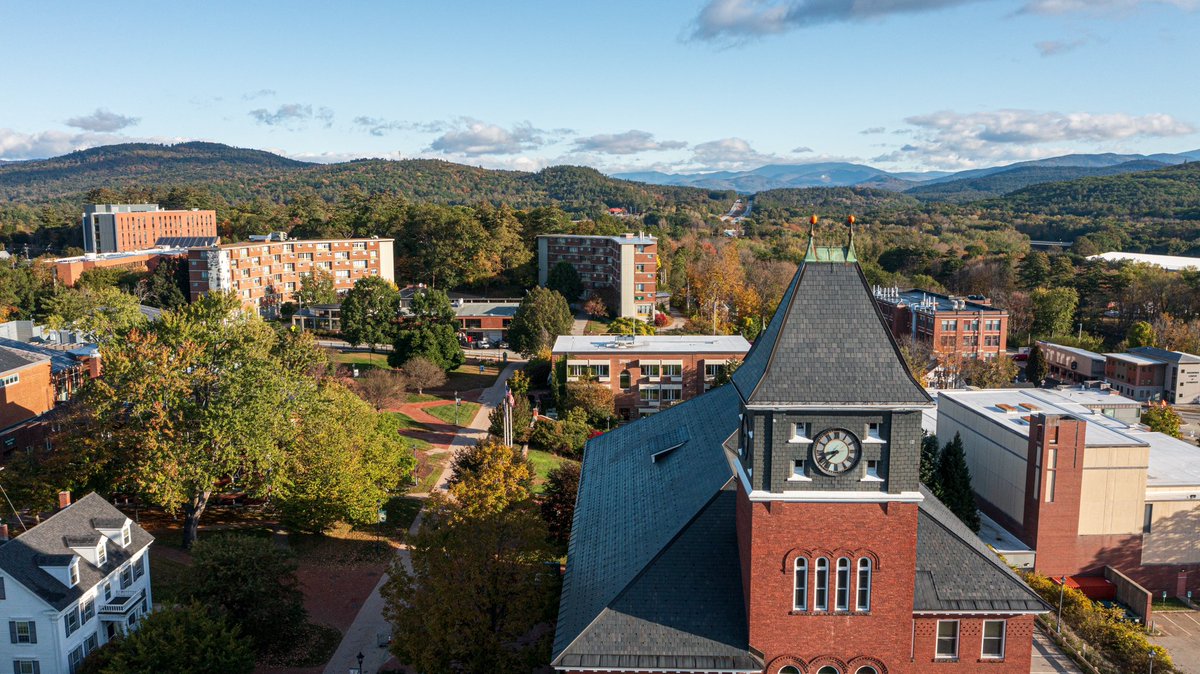 It’s officially spooky season. 🎃 Every year, like clockwork, two pumpkins mysteriously appear overnight on the spires of Rounds Hall. Who’s behind this annual tradition? 🤔🕵️‍♀️ #PlymouthState #Tradition #Fall #University #Pumpkins